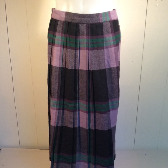 Vintage plaid wool skirt women’s size 10 - Picture 1 of 10